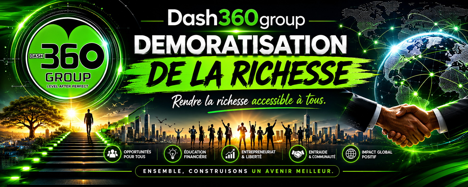 Dash360Group democratization of wealth vision